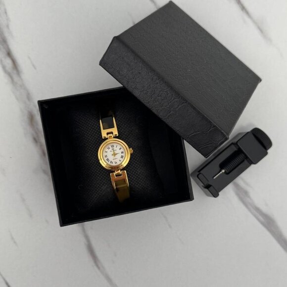 Sku0270 Retro Gold Brown Gemstones Women Watch Bracelet Stainless steel+gift bag main image 4
